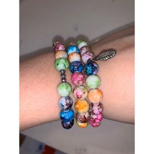 Colorful beaded wrap bracelet